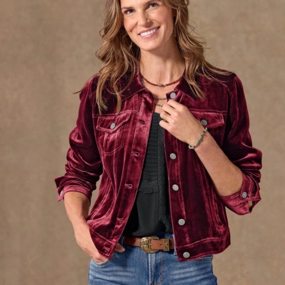Sundance Living Wren II Velvet Burgundy Jacket
